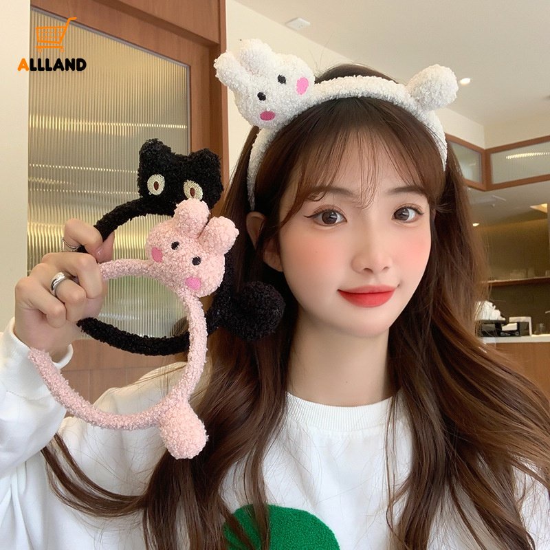 Băng Đô Cài Tóc / Băng Đô Trang Điểm Rửa Mặt Hình Thỏ / Mèo Hoạt Hình Bằng Vải Bông Thời Trang Thu Đông Dành Cho Bạn Nữ