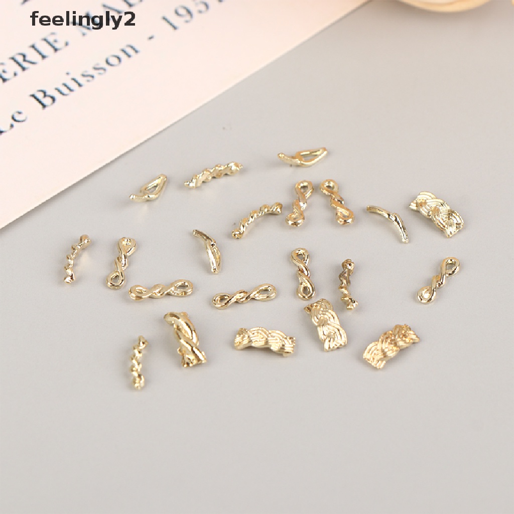 Set 10 / 20 Dây Xích Kim Loại Màu Vàng / Bạc Trang Trí Móng Nghệ Thuật DIY