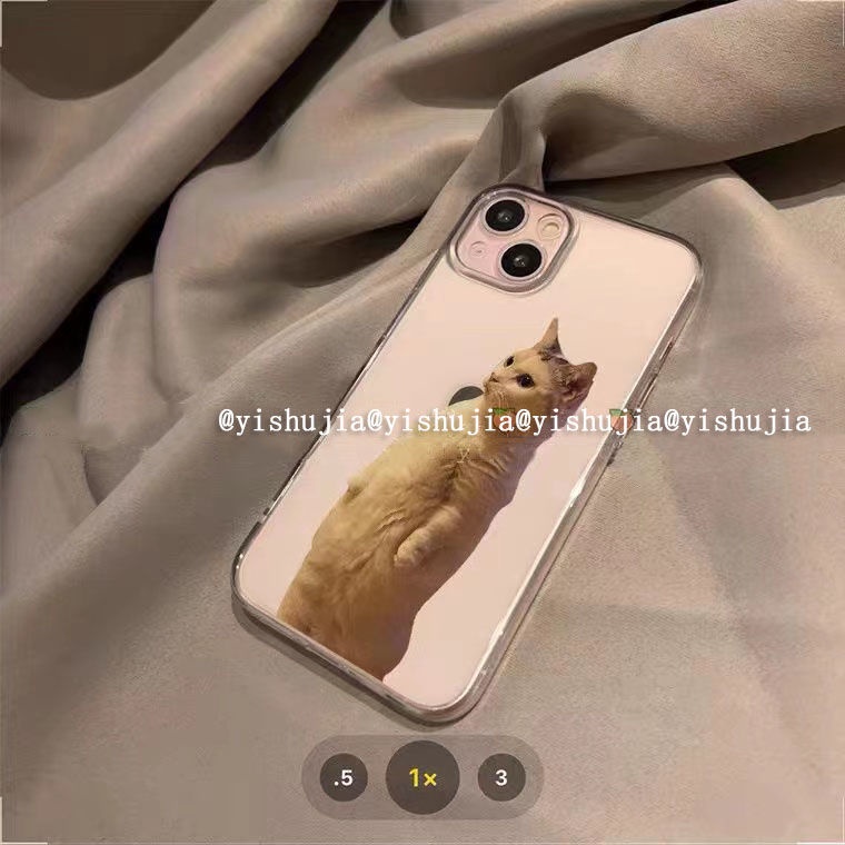 ✅Ốp Điện Thoại Silicon Dẻo Trong Suốt In Hình Mèo Biche Chống Sốc Cho iPhone 14 / 13 12Promax 11 xs 8p O3A6