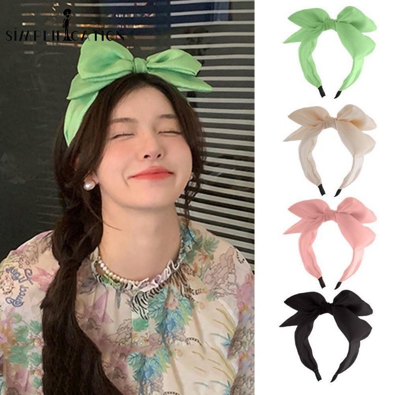 Băng Đô Nơ Bản Rộng Hai Lớp Màu Kẹo Ngọt Thời Trang Cho Nữ