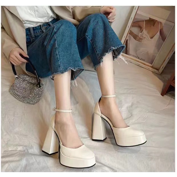 2023 Giày cao gót nữ Mary Jane mới đế vuông 12cm siêu đẹp - Giày cao gót Lolita Mary Jane sandals siêu đẹp - Giày cao guốc 9 phân giày cao gót đế vuông