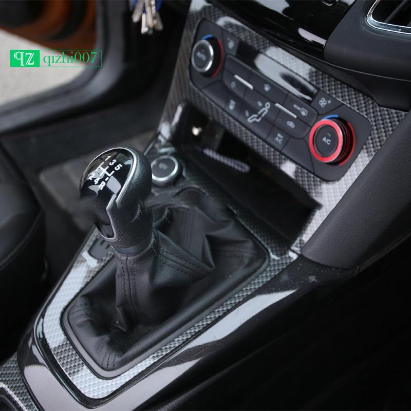 Khung Viền Bảng Điều Khiển Cần Gạt Số Bằng ABS Họa Tiết Sợi Carbon Cho Ford Focus 2015 2016 2017 MK3 ST