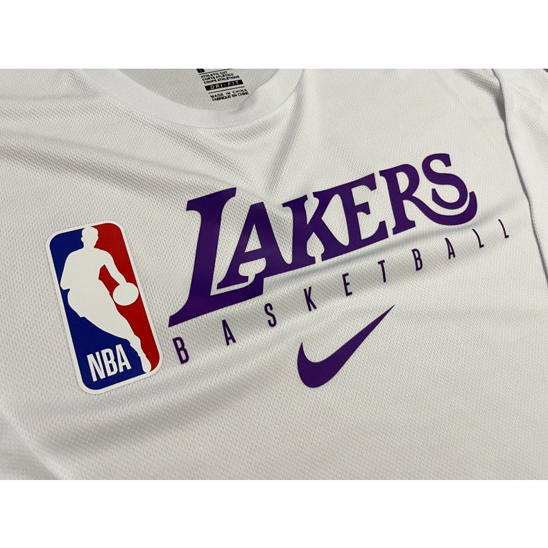 Áo Thun Bóng Rổ Tay Dài In Chữ Lakers Phối Lưới Nhanh Khô Giữ Ấm Tiện Dụng
