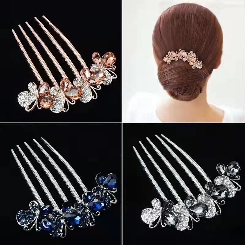 Lược Chải Tóc Bằng Hợp Kim Đính Kim Cương Giả Dễ Phối Đồ