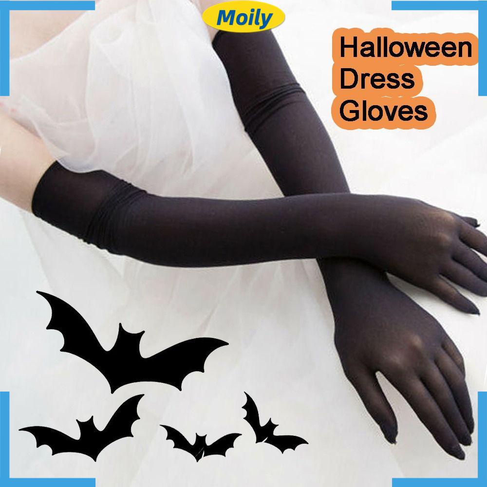 Găng Tay Lưới Xỏ Ngón Trong Suốt Phong Cách Halloween