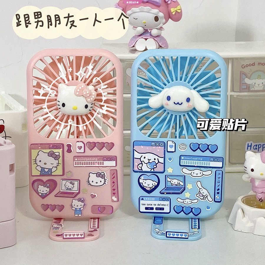 SANRIO Quạt Sạc Usb Cầm Tay Hình Hello Kitty Kuromi Cinnamoroll