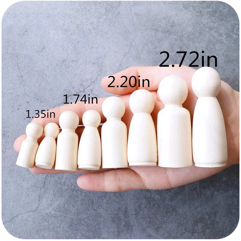 Set 10 Búp Bê Gỗ Tự Vẽ 35-55cm