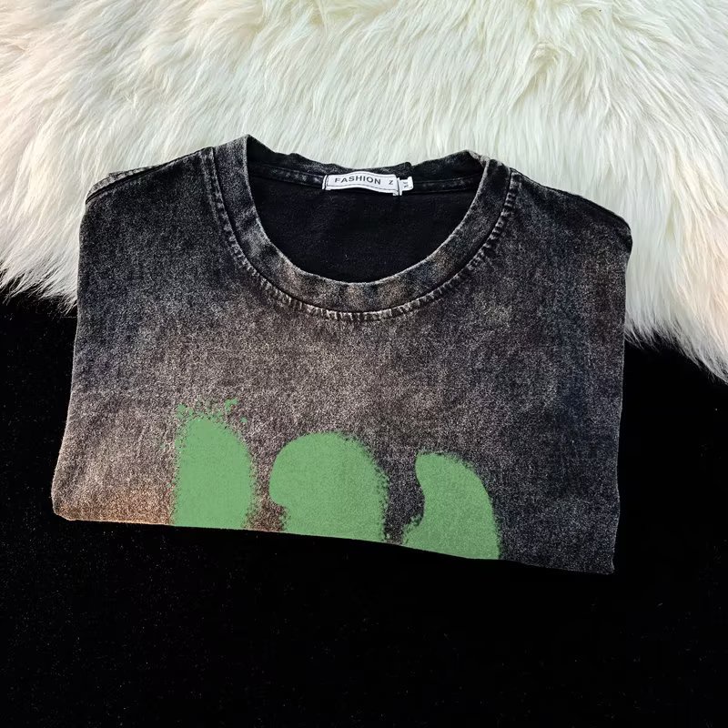 Áo Thun Tay Ngắn Dáng Rộng In Họa Tiết Đơn Giản Thời Trang Đường Phố Mới Cho Nam