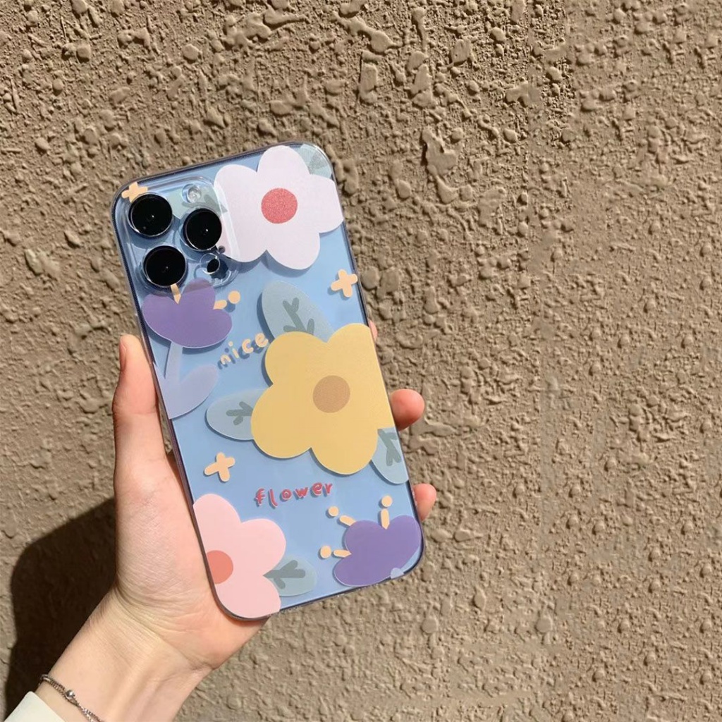 ✅Ốp Điện Thoại Mềm Trong Suốt Chống Sốc Họa Tiết Hoa Cho iPhone 14 / 12promax 11 13mini xs xr 8Pin