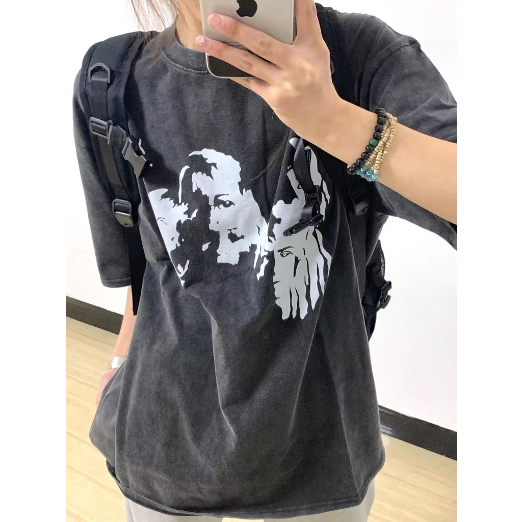 NRVP Áo Thun Đen 100% Cotton Tay Ngắn Dáng Rộng Phong Cách Hàn Quốc Cho Nữ Có Size 5XL