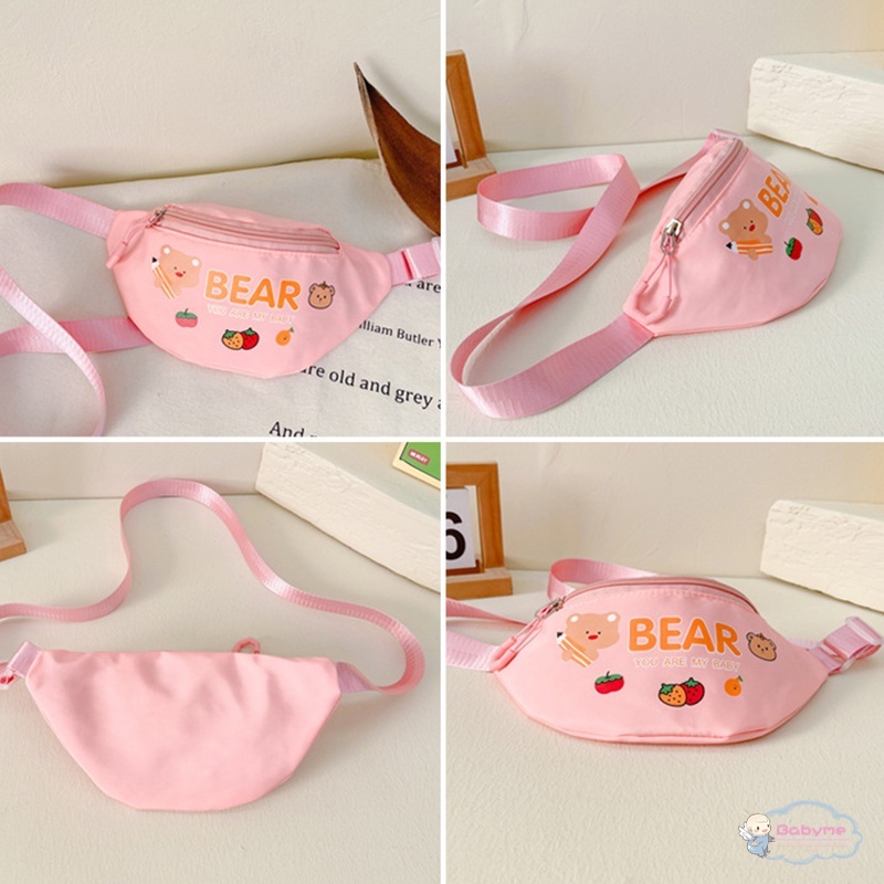 Túi Đeo Chéo Nhỏ Gọn Nhẹ In Họa Tiết Trái Cây / Chữ Hoạt Hình Phong Cách Hàn Quốc Dễ Thương Cho Bé