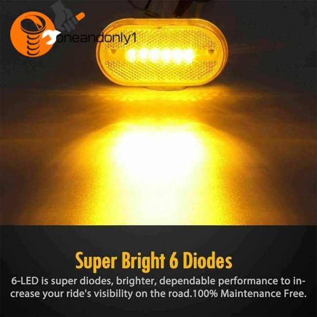 1 Cặp Đèn Xi Nhan 6 Bóng Led 12v Cảnh Báo Mở Rộng Gắn Hông Xe Hơi / Xe Tải