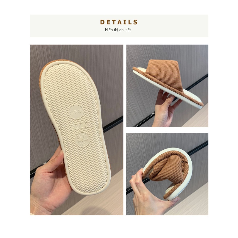 Dép Đi Trong Nhà Chất Liệu Cotton Lanh Màu Sắc Đơn Giản Phong Cách Nhật Bản Cho Cặp Đôi Crush047