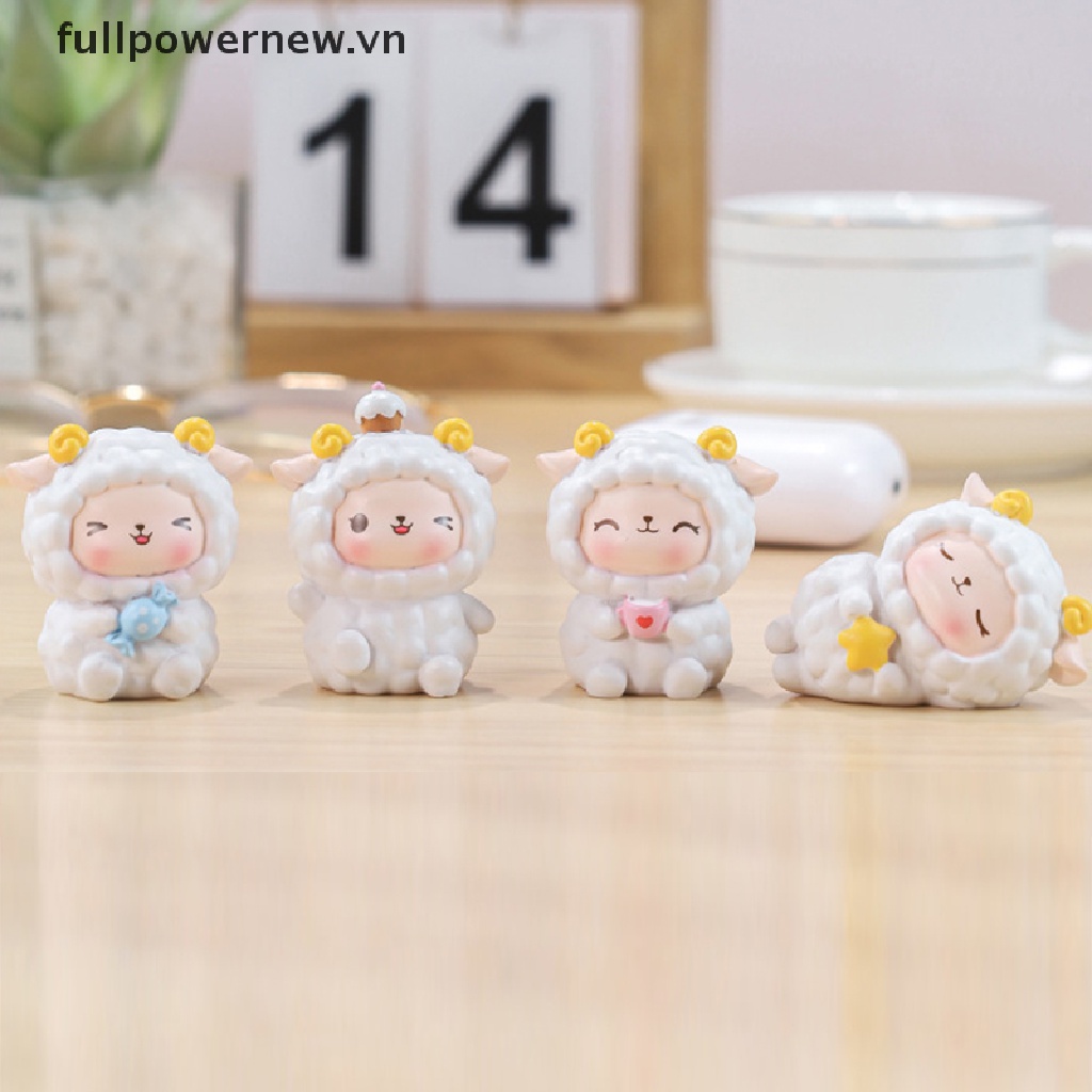 Tượng Cừu Bằng Nhựa Resin Dễ Thương Dùng Trang Trí Bánh Kem