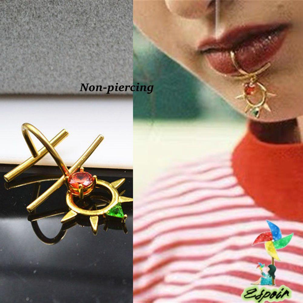 Nhẫn Giả Hình Đôi Môi Độc Đáo|Nhẫn Thời Trang Nhiều Màu Sắc Cho Nữ|Khuyên Xỏ Môi Giả Nhiều Màu Sắc Cá Tính