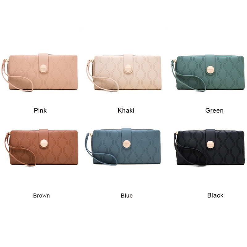 Ví Nữ Dài Cầm Tay Có Khóa Kéo Và Dây Đeo Cổ Tay