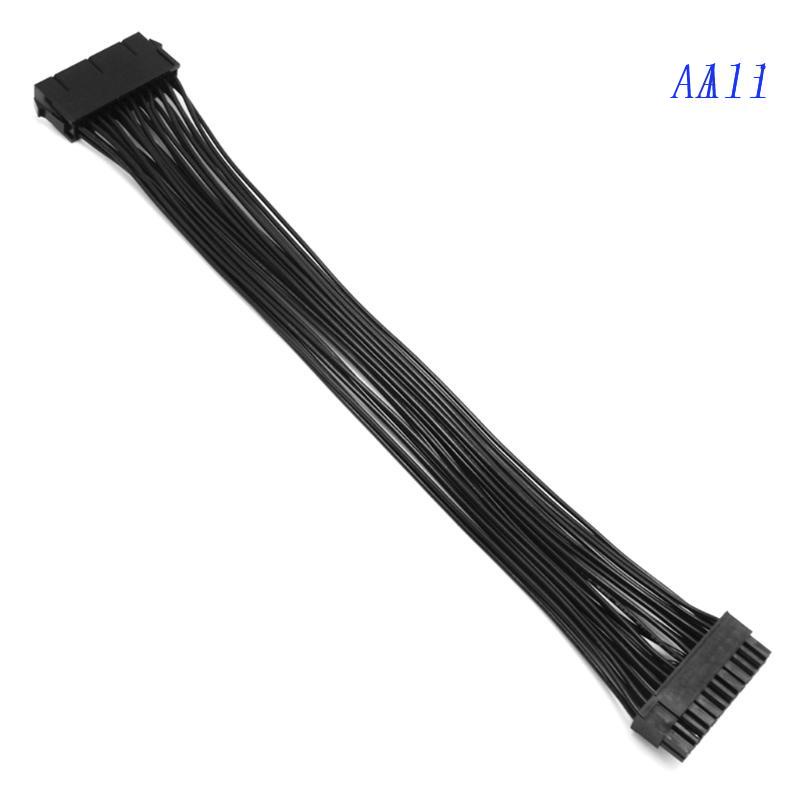 All PSU Power Supply 24 Pin Extension Cable Splitter for ATX Motherboard, 24Pin to 24(20+4) Pin 12 inch/ 30cm Black