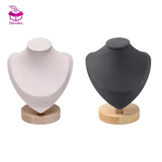 Giá đỡ trưng bày vòng cổ / trang sức Devoko bằng nhung trưng bày hình bán thân