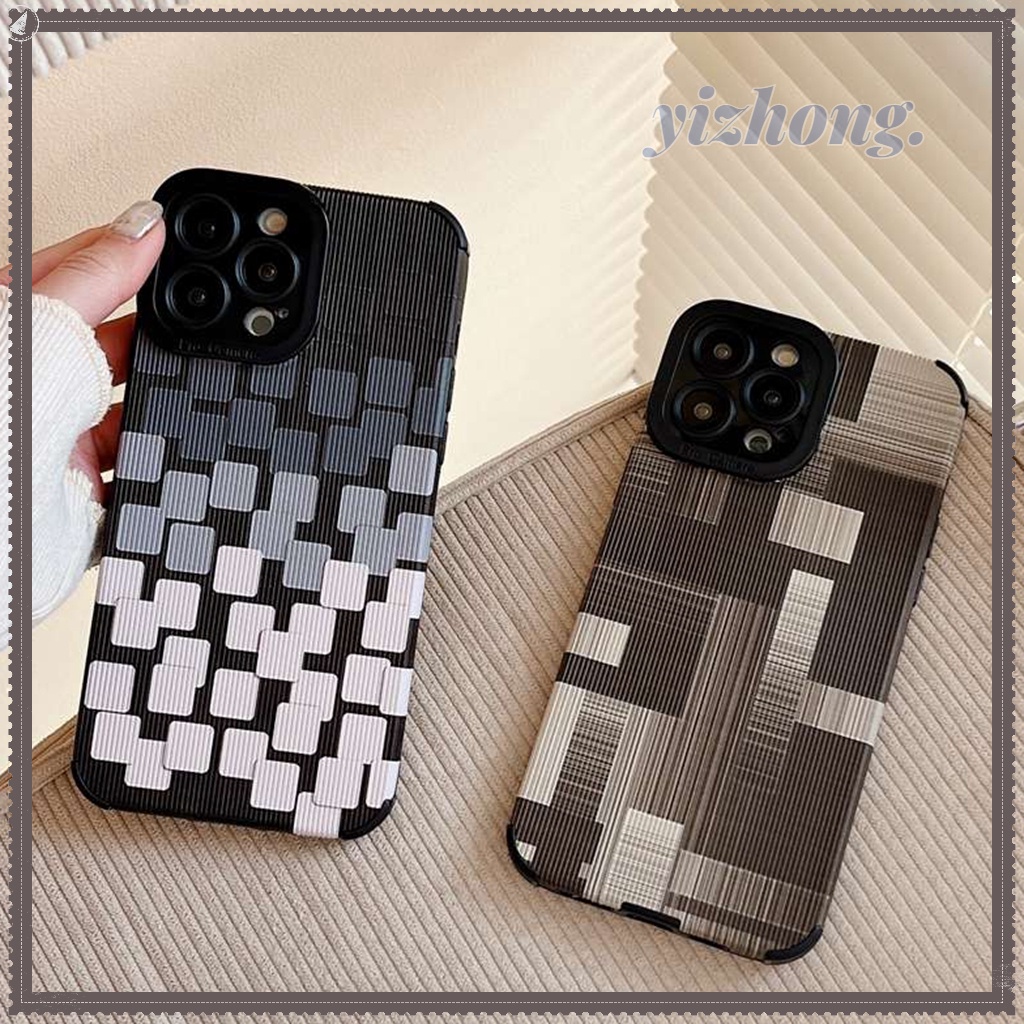 Ốp Điện Thoại TPU Dẻo Họa Tiết Kẻ Sọc & Trái Tim Thời Trang Chống Trầy Cho iphone 14PM 11 13 12 XR XS Max