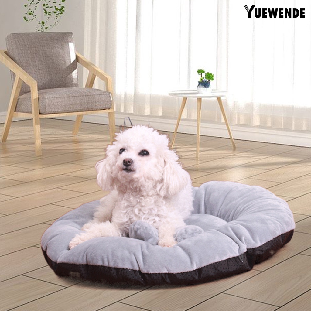 Đệm Ngủ Giữ Ấm Chống Trượt Hình Tròn Bằng Vải Bông Mềm Mại Thoải Mái Cho Thú Cưng