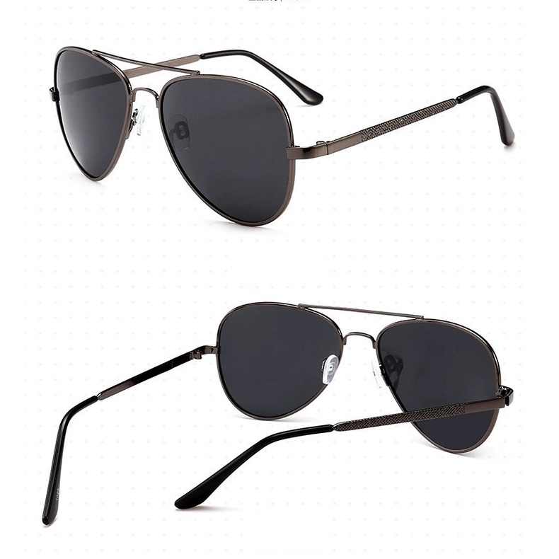 Kính Mát Phân Cực Chống Tia UV Gọng Kim Loại Màu Vàng Đen Phong Cách Mùa Hè Mới Cho Nam