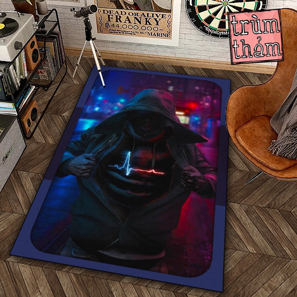 Thảm Trang Trí Hacker Digital Art Áo Hoodie Nhịp Tim Decor Phòng Ngủ Phòng Khách Văn Phòng