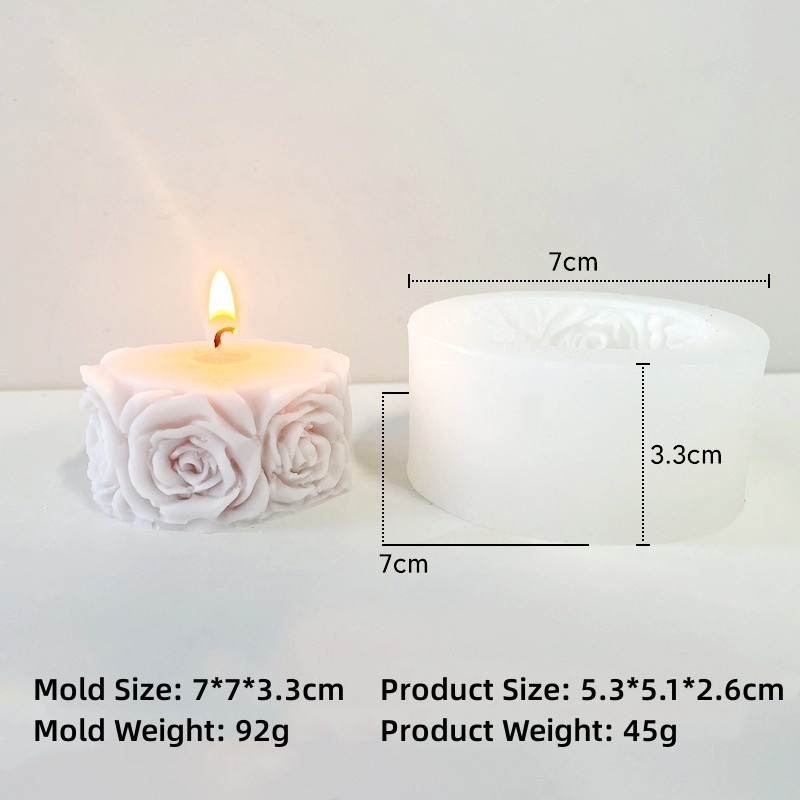 Khuôn Silicone Làm Nến Xà Phòng Hình Hoa Hồng Sáng Tạo DIY