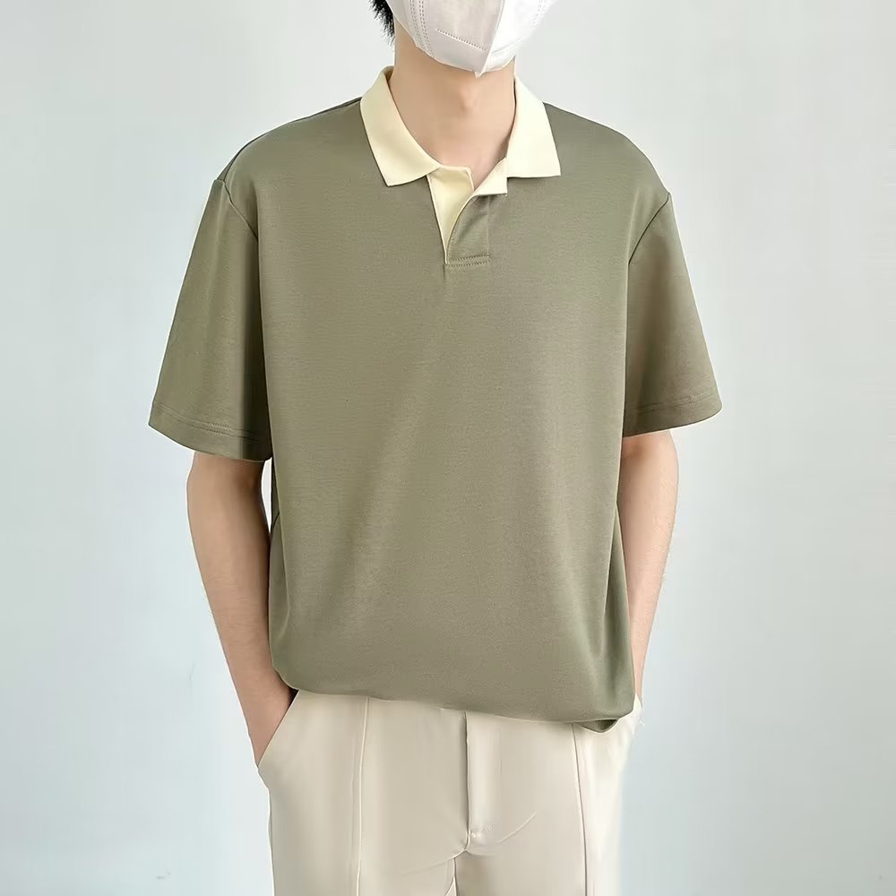 Áo polo Tay Ngắn Màu Trơn Phong Cách Hàn Quốc Thời Trang Mùa Hè Hàng Mới 2023 Dành Cho Bạn Nam