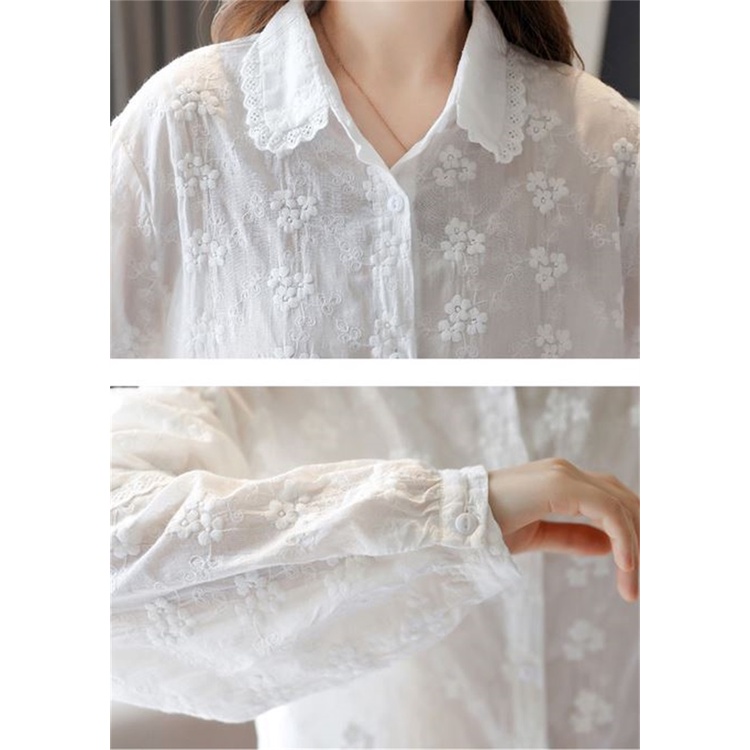 Áo Sơ Mi Cotton Thêu Họa Tiết Đơn Giản Thời Trang Chất Lượng