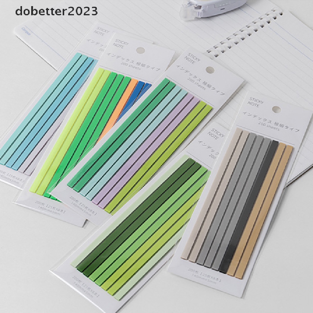 Set 200 Tấm Sticker Đánh Dấu Trang Sách Hình Lá Cờ Màu Trong Suốt