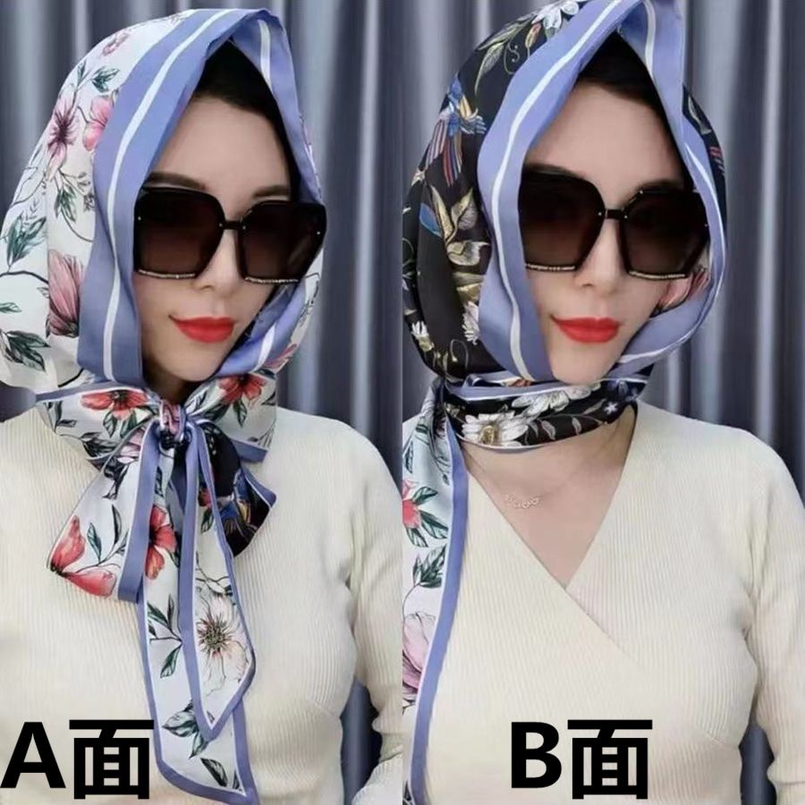 Khăn Choàng Lụa satin Hai Lớp Đa Năng Thời Trang Xuân Hè Hàng Mới