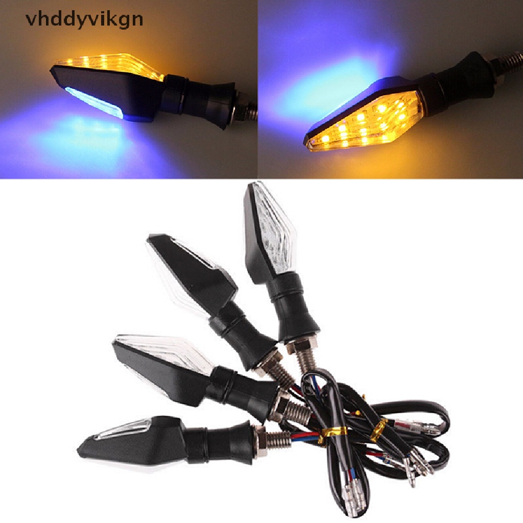 Đèn Xi Nhan 12 Bóng Led Màu Hổ Phách + Xanh Dương Thông Dụng Cho Xe Máy