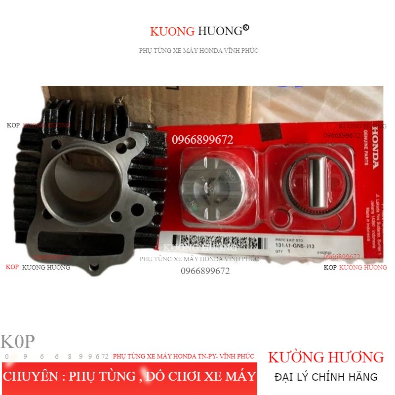 Bộ hơi dream Chính hãng honda Indonesia . gồm xi lanh , quả piston , xéc măng, ắc fun bộ như hình