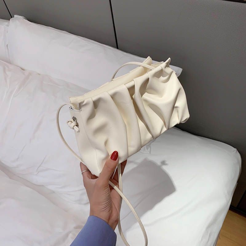 Túi Đeo Vai Nhỏ Xếp Ly Phối Dây Xích Thời Trang Xu Hướng Mới Cho Nữ Dễ Phối Đồ