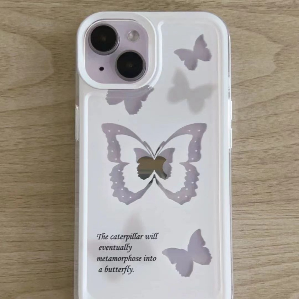 ✅Ốp Điện Thoại Trong Suốt Họa Tiết Bươm Bướm Phong Cách Đường Phố Cho iPhone13 14promax 12 11 xr Xs