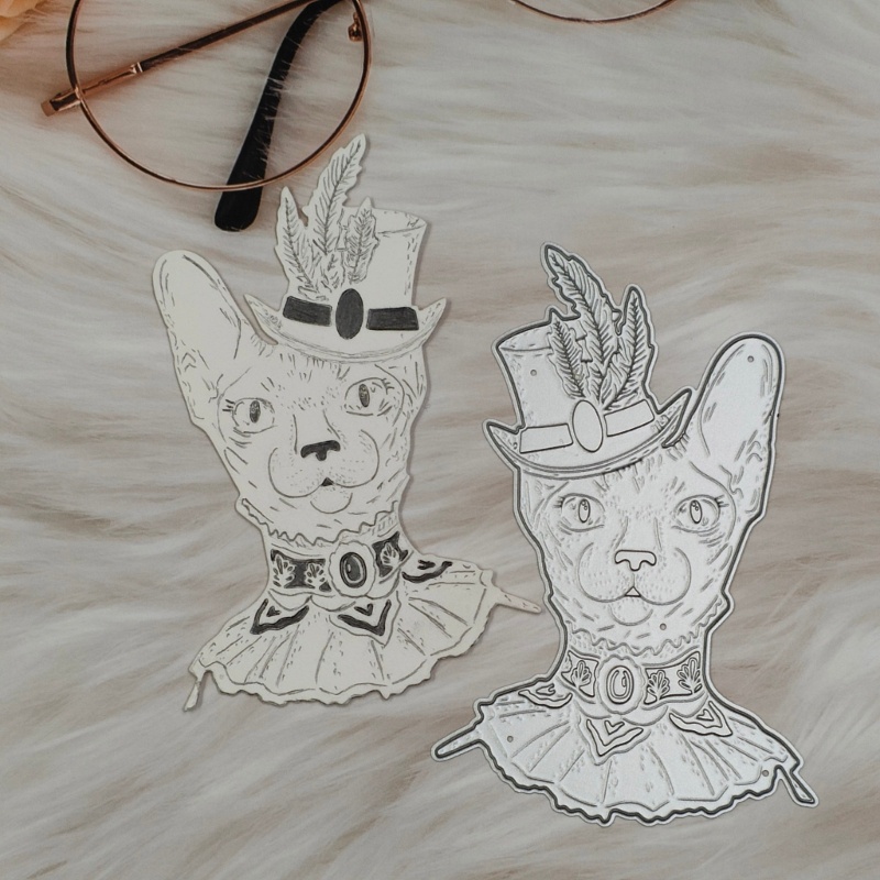 Khuôn Cắt Giấy Kim Loại Hình Mèo Siêu Nữ Tính