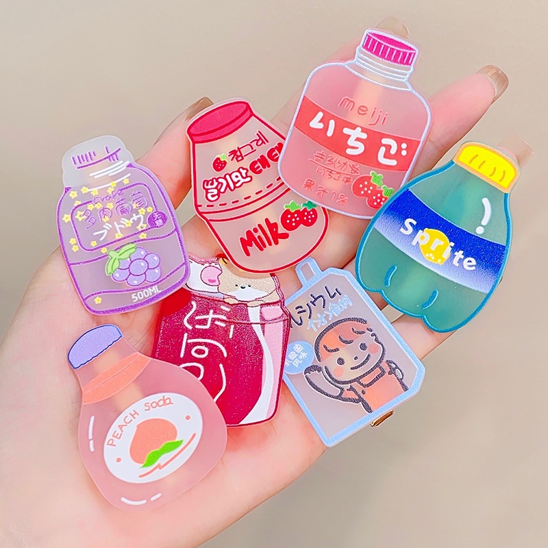 ※LISA※Kẹp Tóc Hình Chai Nước Hoạt Hình Phong Cách Hàn Quốc Dễ Thương