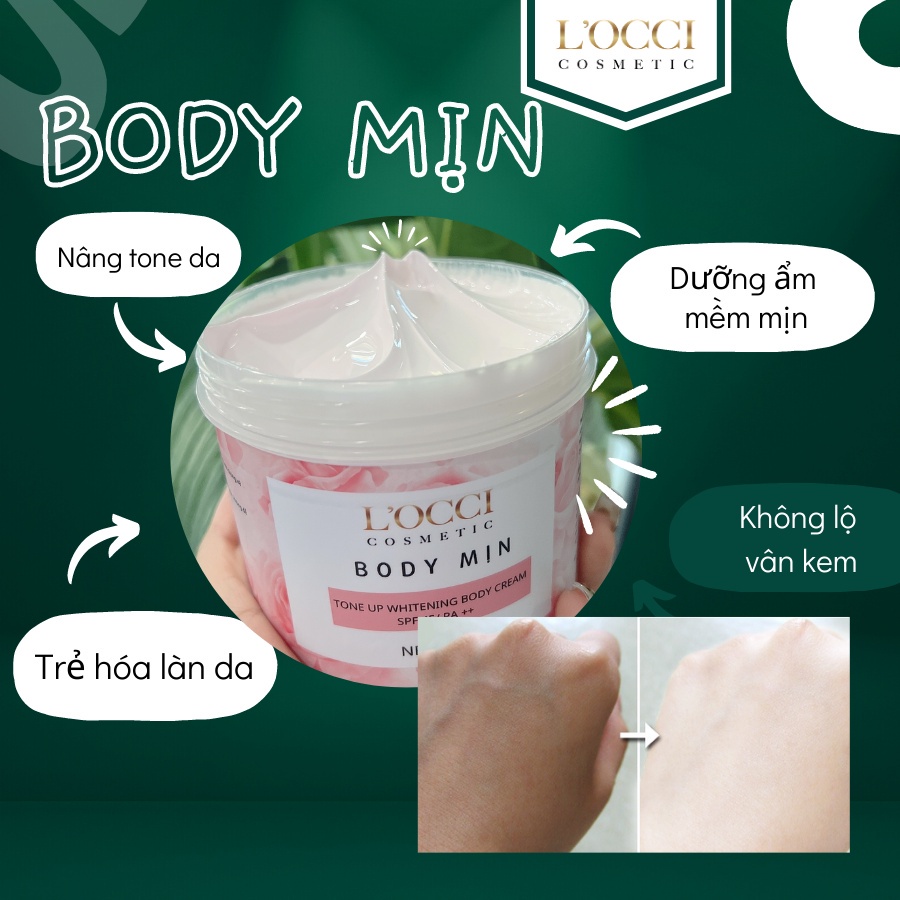Kem Body Mịn Dưỡng Ẩm Toàn Thân Làm Trắng Sáng Da L'OCCI COSMETIC 250g