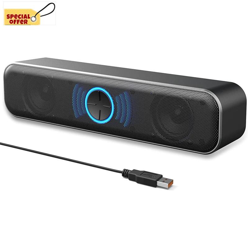 1 Loa USB Có Núm Điều Chỉnh Âm Lượng Kỹ Thuật Số Cho Máy Tính Để Bàn / Laptop / PC