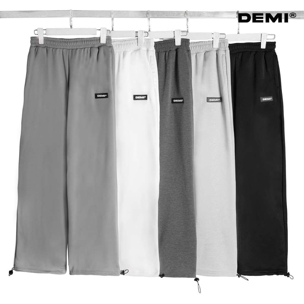 Quần nỉ ống suông, quần ống rộng lưng thun hack dáng nhiều màu local brand DEMI | DE-Q45