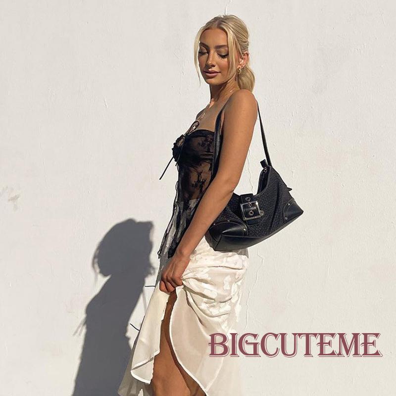 [] - Áo Ống Dây Rút Hở Vai Phối Ren Cắt Xẻ Tà Cho Nữ