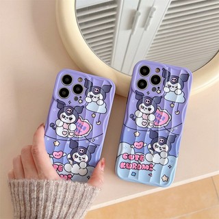 Ốp Điện Thoại IMD Họa Tiết Hoạt Hình Kuromi Tím Cho IPhone 11 12 13 14 Pro Max 14 Plus IPhone XR XS Max