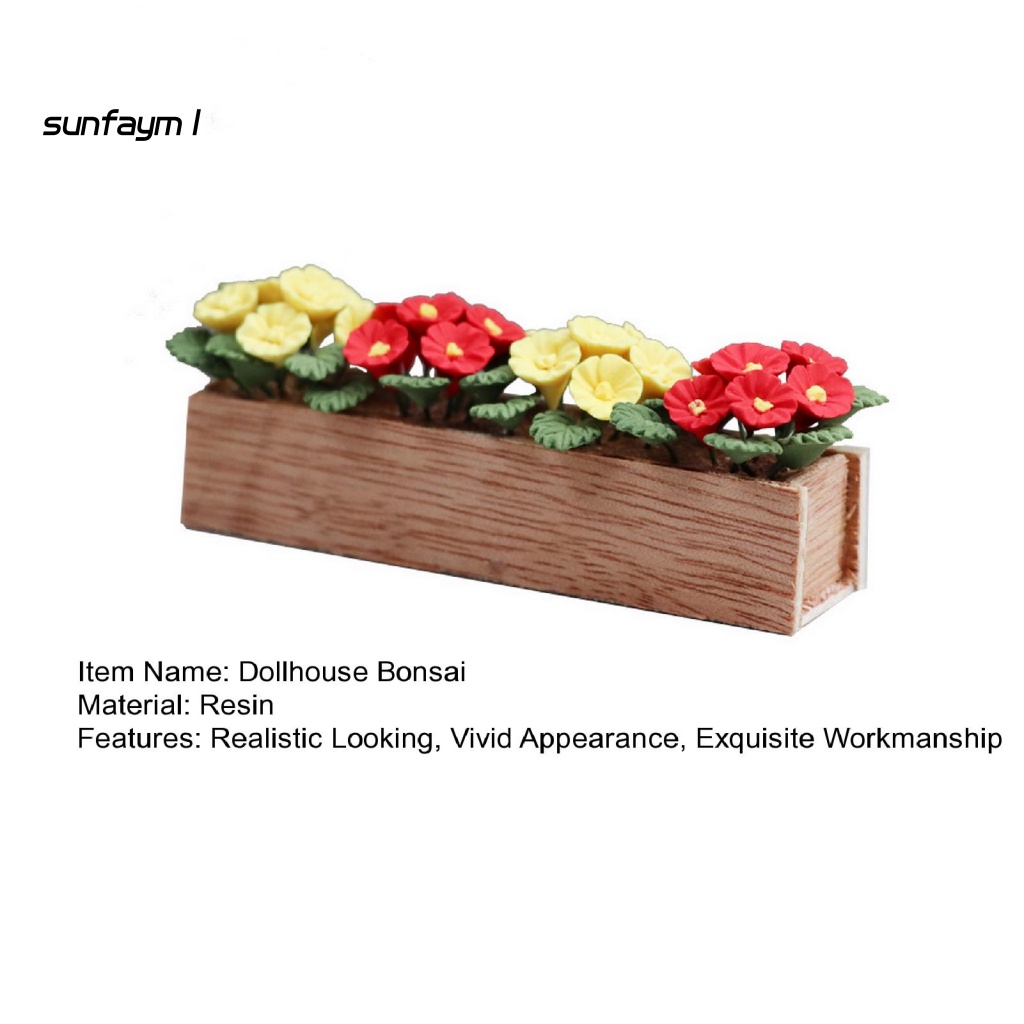 Mô Hình Chậu Hoa Mini Tỷ Lệ 1: 12 Dùng Trang Trí Tiểu Cảnh / Nhà Búp Bê