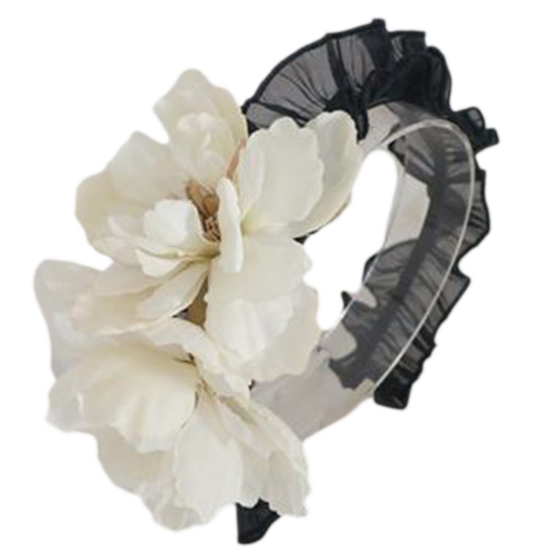 Băng Đô Cài Tóc Phối Ren Hoa Phong Cách Lolita Cho Nữ