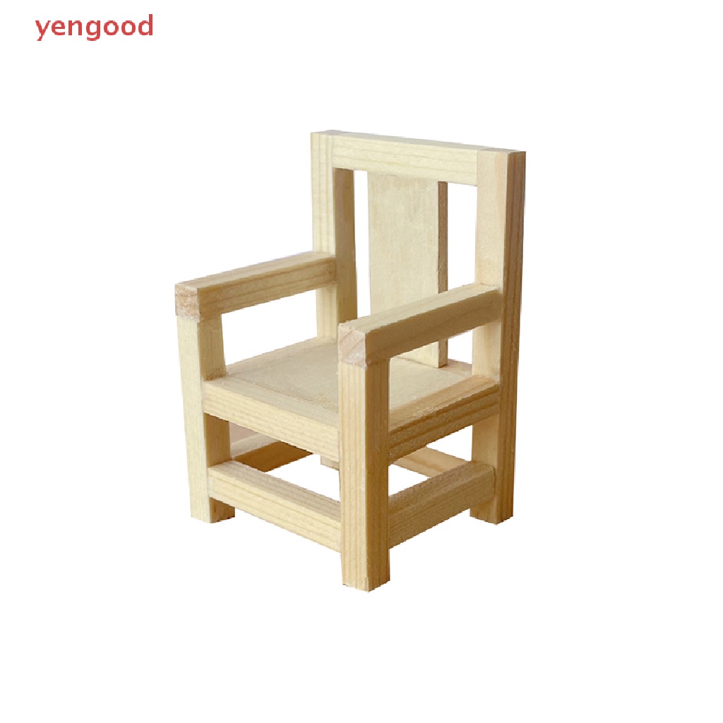 (YGD) 1:12 Dollhouse Miniature Chair Armchair Stool Furniture Model Decor Toy Doll House Accessories Kids Pretend Play Toys