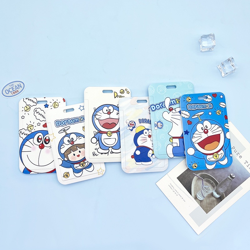 Ví Đựng Thẻ ID Hình Mèo Máy Tinkerbell Doraemon Dễ Thương Có Thể Thu Gọn