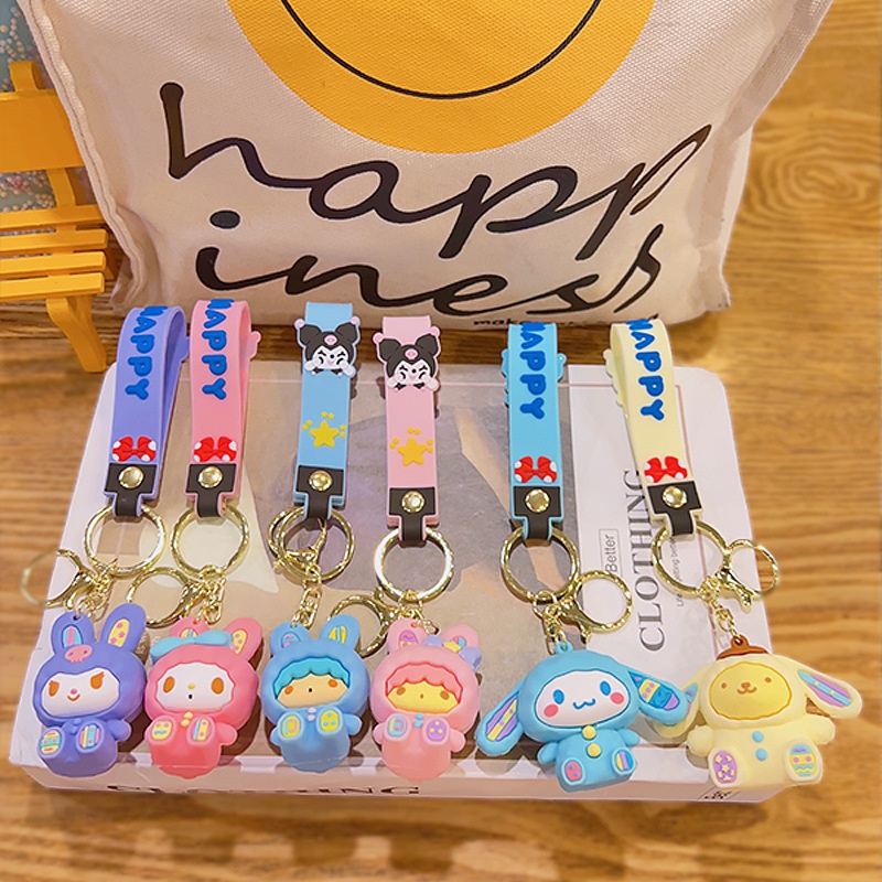 Móc Khóa Hình Búp Bê Sanrio Kuromi Melody Cinnamonroll Dễ Thương Cho Bé Gái