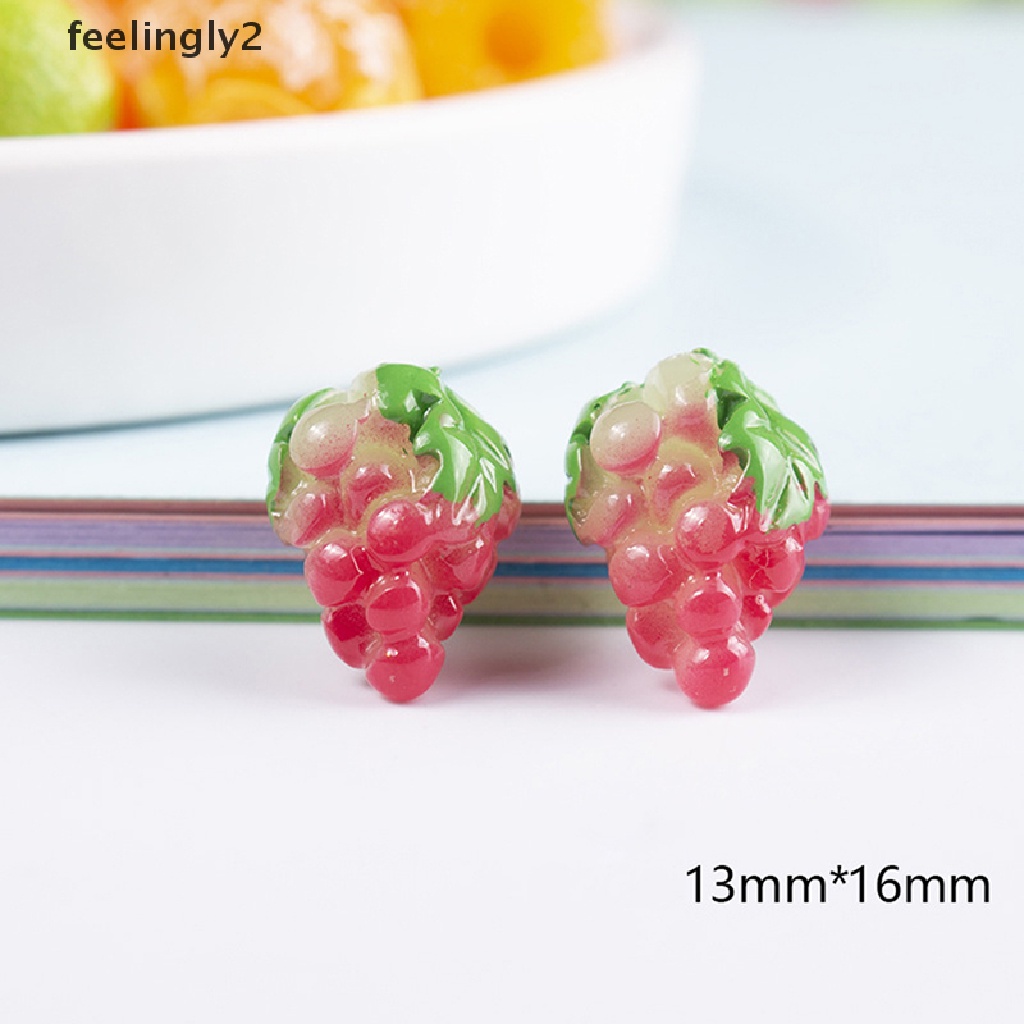 Set 10 Trái Cây 3D Mini Bằng Nhựa Resin Trang Trí Sổ Tay DIY