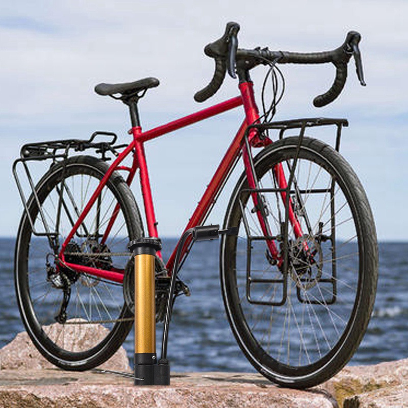 Ống Bơm Xe Đạp Mini Cầm Tay Áp Suất Cao Kèm 108 Hạt Màu