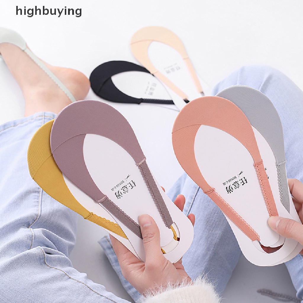 Hbvn Belle Vớ Thuyền Mỏng Mùa Hè Cao Gót Một Nửa Bàn Tay Trước Bằng Silicone Mỏng Không Trượt Kiểu Nhật Bản Cho Nữ